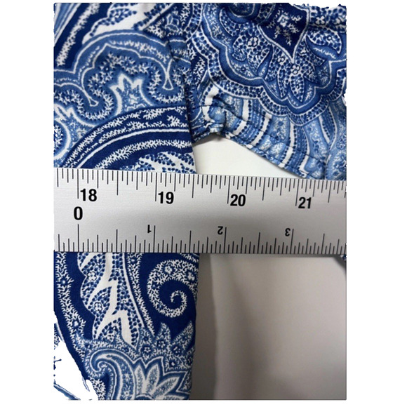 Lauren Ralph Lauren Dress BLUE Paisley Button Down Shirt Dress Oversized SMALL - Picture 5 of 12
